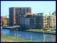 Malmö skyline from the Central station's garage 26 - Slussplan and Drottningtorget
